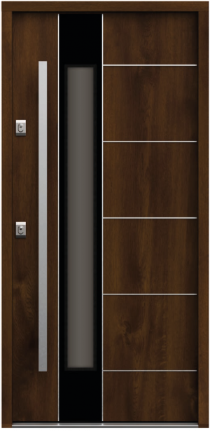 Drzwi antywłamaniowe do domu GERDA Air Glass ze szkłem grafitowym. Stalowe o grubości 61 mm z przylgą czterostronną. Dostępne w 13 kolorach.