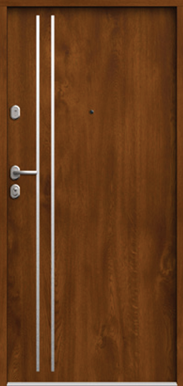 TOKIO 2 INSERT INOX kolor drzwi: WINCHESTER model szyldów: BLOK DZIELONE kolor szyldów: ANODA SREBRNA