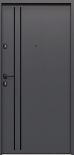 TOKIO 2 INSERT BLACK kolor drzwi: ANTRACYT model szyldów: BLOK DZIELONE kolor szyldów: ANODA CZARNA